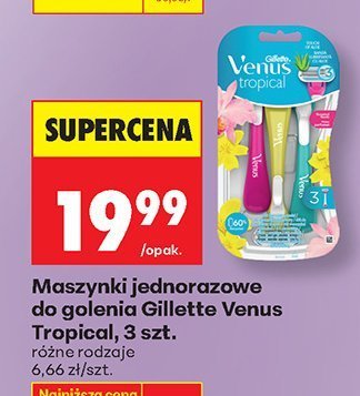 Maszynki jednorazowe do golenia Gillette Venus Tropical, 3 szt. różne rodzaje promocja w Biedronka