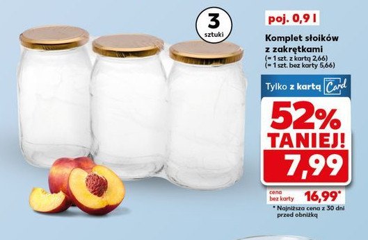 Komplet 6 słoików z nakrętkami 900 ml promocja w Kaufland