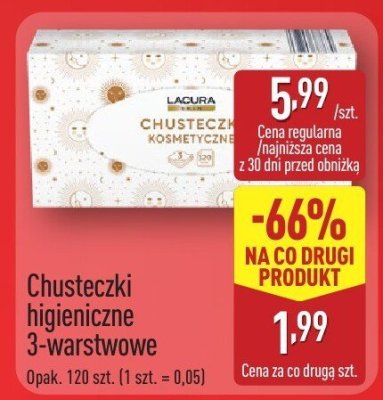Chusteczki higieniczne 3-warstwowe promocja w Aldi