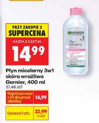Płyn micelarny 3w1 skóra wrażliwa, 400 ml promocja w Biedronka