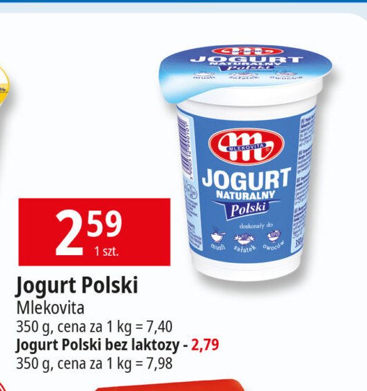 Jogurt naturalny bez laktozy Mlekovita jogurt polski promocja