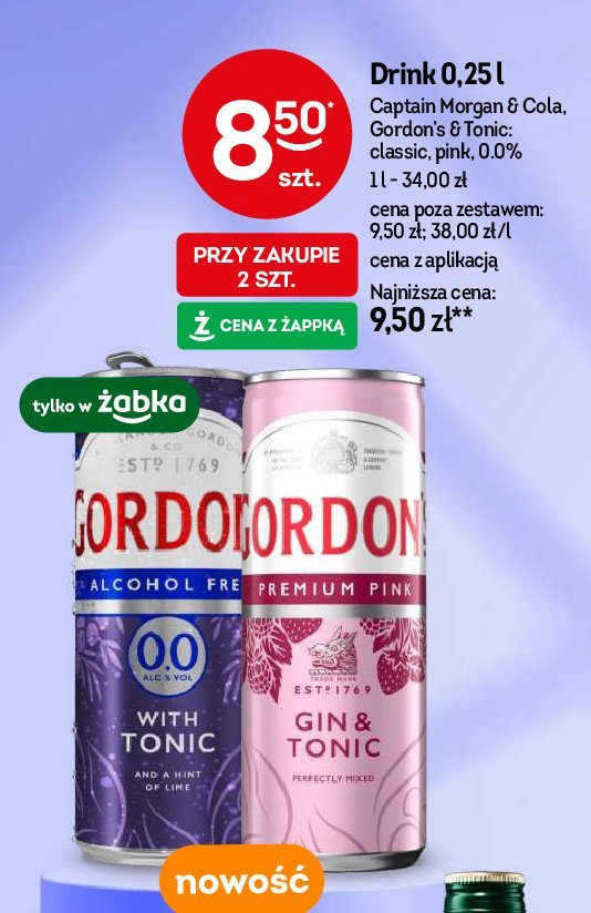 Drink pink GORDON'S GIN & TONIC promocja