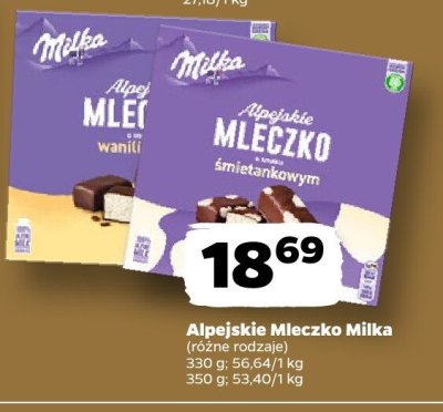 Alpejskie Mleczko (różne rodzaje) promocja w Netto