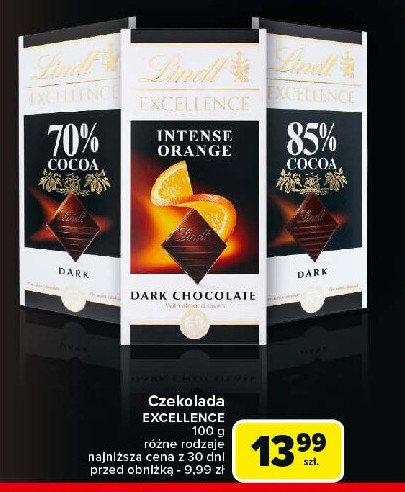 Czekolada orange intense Lindt excellence promocja w Carrefour Market