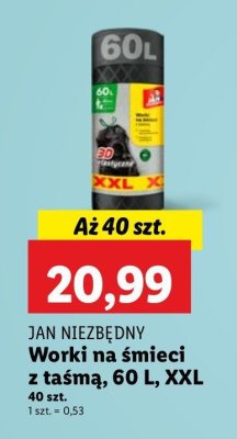 Worki na śmieci 60 l Jan niezbędny promocja