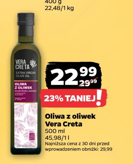 Oliwa z oliwek extra virgin Vera creta promocja