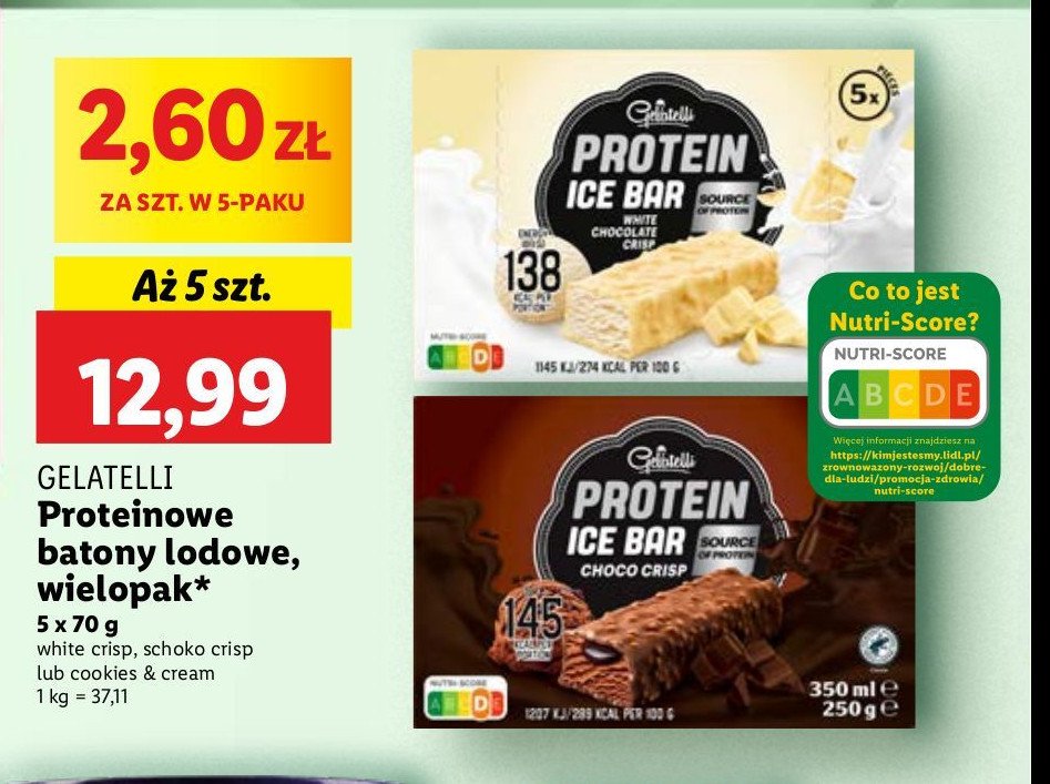 Lody choco crisp Gelatelli protein promocja