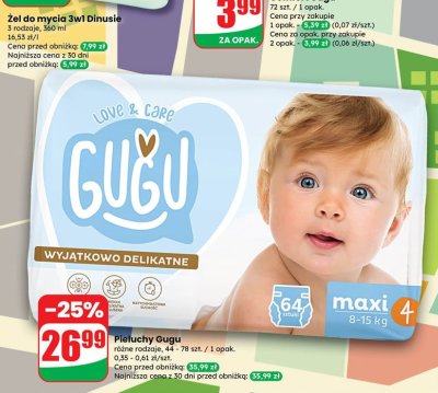 Pieluchy Gugu maxi promocja w Dino