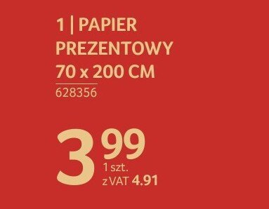 Papier prezentowy 70 x 200 cm promocja w Selgros