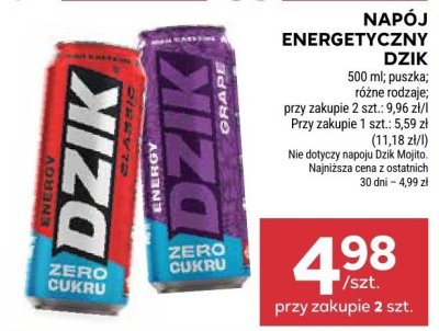 Napój energetyczny 500 ml promocja w Stokrotka