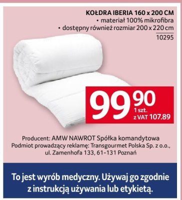 Kołdra Iberia 160 x 200 cm promocja w Selgros