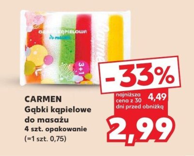 Gąbki kąpielowe do masażu 4 szt. promocja w Kaufland