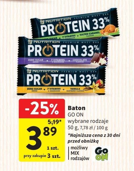 Baton proteinowy wanilia 33% Sante go on! protein promocja