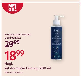 Żel do mycia twarzy Hagi men promocja w Rossmann
