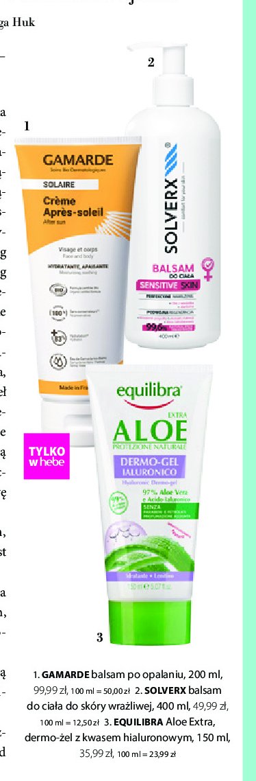 Balsam po opalaniu Gamarde promocja