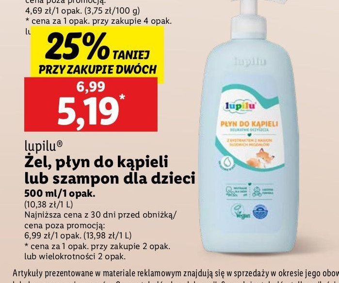 Płyn do kąpieli pielęgnacyjny Lupilu promocja