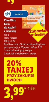 Kula do kąpieli z zabawką Cien Kids różne rodzaje promocja w Lidl