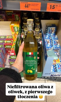 Oliwa niefiltrowana Extra Vergine z oliwek, z pierwszego tłoczenia promocja w Biedronka