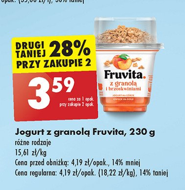 Jogurt brzoskwiniowy z granolą Fruvita promocja