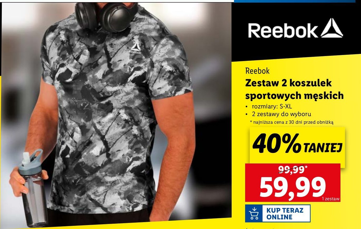 Koszulka męska funkcyjna s-xl Reebok promocja w Lidl