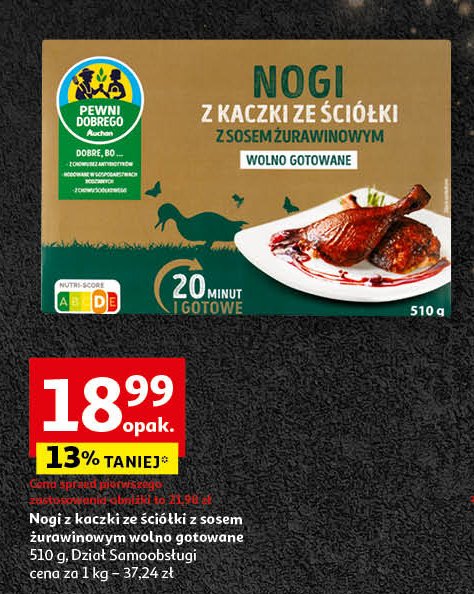 Nogi z kaczki z sosem żurawinowym promocja w Auchan