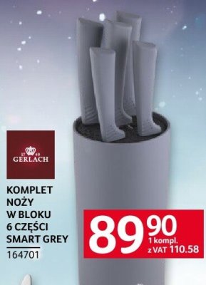 Komplet noży Gerlach w bloku smart grey 16 sztuk promocja w Selgros