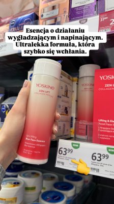 Esencja do twarzy Yoskine Zen Lift Collagen Pro liftingująca promocja w Rossmann