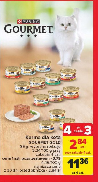 Karma dla kota kaczka i indyk w brązowym sosie Purina gourmet gold promocja