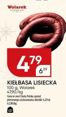 Kiełbasa lisiecka Wolarek promocja w Chata Polska