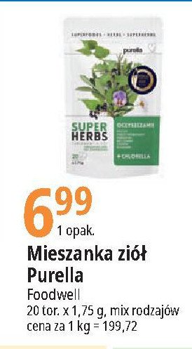 Mieszanka ziołowa oczyszczanie + chlorella Purella super herbs Purella food promocja