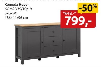 Komoda Hesen KOM2D3S/10/19 promocja w Black Red White