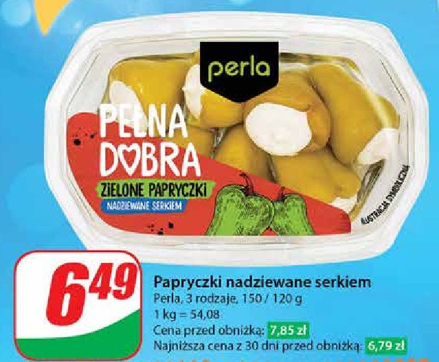 Antipasti zielone papryczki nadziewane serkiem Perla antipasti promocja w Dino