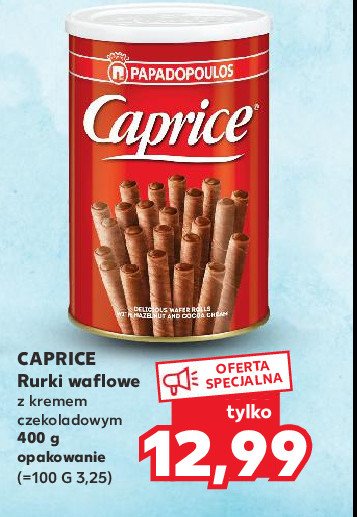 Rurki waflowe z kremem czekoladowym Caprice promocja