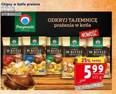 Chipsy w kotle prażone różne smaki Intersnack promocja w Prim Market