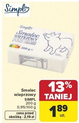 Smalec wieprzowy SIMPL promocja w Carrefour