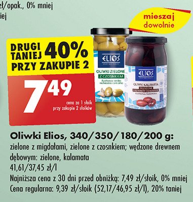 Oliwki zielone z czosnkiem Elios promocja