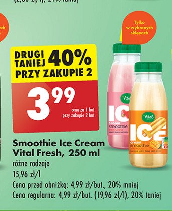 Smoothie ice truskawka jabłko banan winogrono kokos Vital fresh promocja