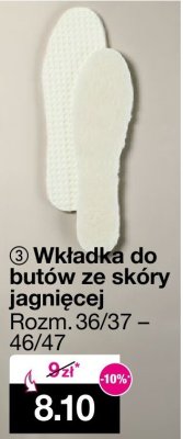 Wkładki do butów ze skóry jagnięcej Rozm.36/37 – 46/47 promocja w Woolworth