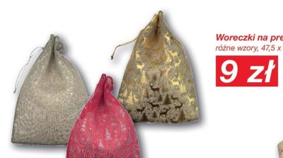 Woreczki na prezenty różne wzory 47,5 x 35 cm promocja w KiK