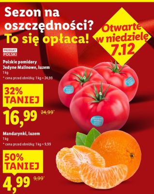 Pomidory Polskie pomidory Jedyne Malinowe, luzem promocja w Lidl
