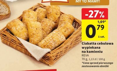 Ciabatta cebulowa wypiekana na kamieniu REVA promocja w Intermarche