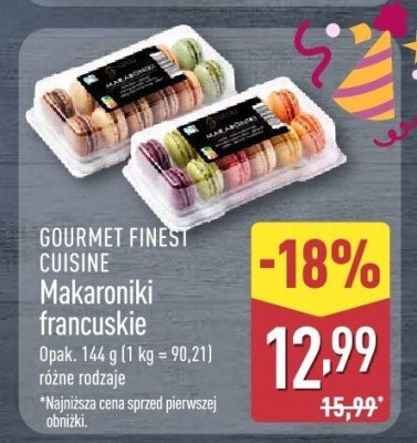 Makaroniki francuskie Gourmet Finest Cuisine różne rodzaje promocja w Aldi