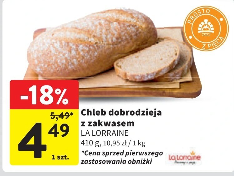 Chleb dobrodzieja na zakwasie La lorraine promocja w Intermarche