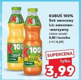 Sok jabłko-banan-marchew Kubuś 100% sok promocja