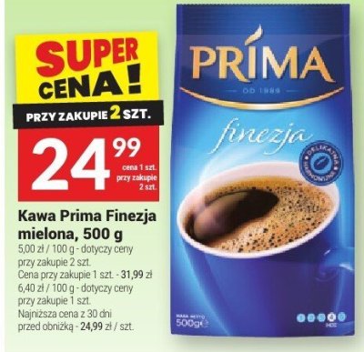 Kawa Prima Finezja mielona, 500 g promocja w Twój Market