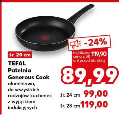 Patelnia TEFAL Generous Cook aluminiowa śr. 20 cm promocja w Kaufland