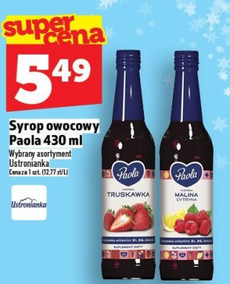 Syrop owocowy Paola 430 ml Ustronianko promocja w TOPAZ