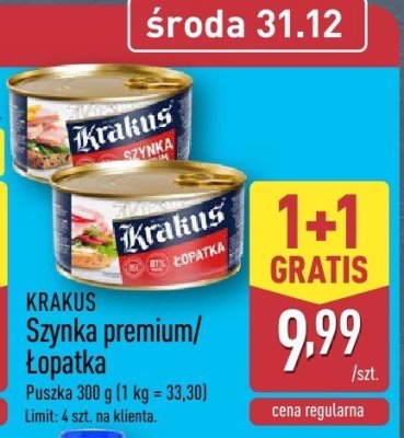 Konserwa łopatka  promocja w Aldi