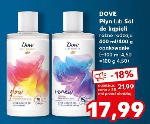 Płyn do kąpieli renew Dove promocja w Kaufland