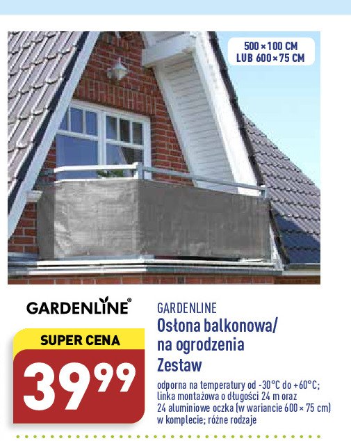 Osłona balkonowa 500 x 100 cm GARDEN LINE promocja